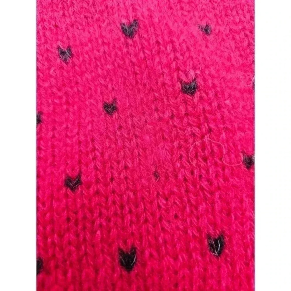 Vtg Woolrich Women's Size L Red Knitted Wool Sweater with Sheep, Bird, and Moon - Picture 7 of 8